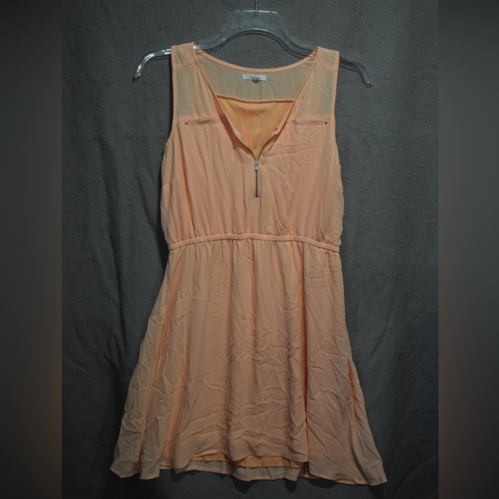 Peach Sleeveless Dress with Zipper